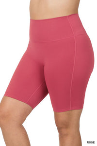 PLUS ATHLETIC HIGH RISE BIKER SHORTS