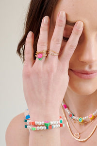Set of 5 Fruit Metal Rings