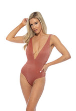 Load image into Gallery viewer, SHIMMER V-NECKLINE ONE PIECE SWIMSUIT