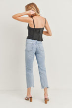 Load image into Gallery viewer, HIGH RISE STRAIGHT JEANS WITH HEM DETAIL