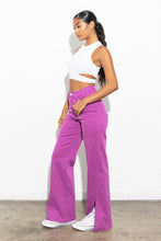 Load image into Gallery viewer, FRONT SLIT WIDE LEG TENCEL PANTS