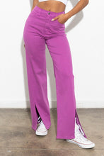 Load image into Gallery viewer, FRONT SLIT WIDE LEG TENCEL PANTS