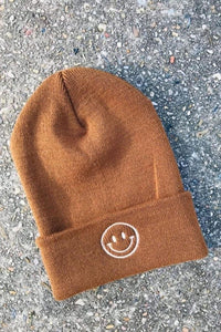 Happy Embroidered Beanie