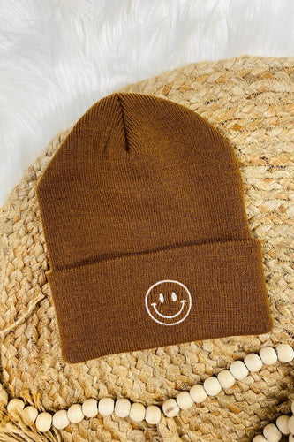 Happy Embroidered Beanie