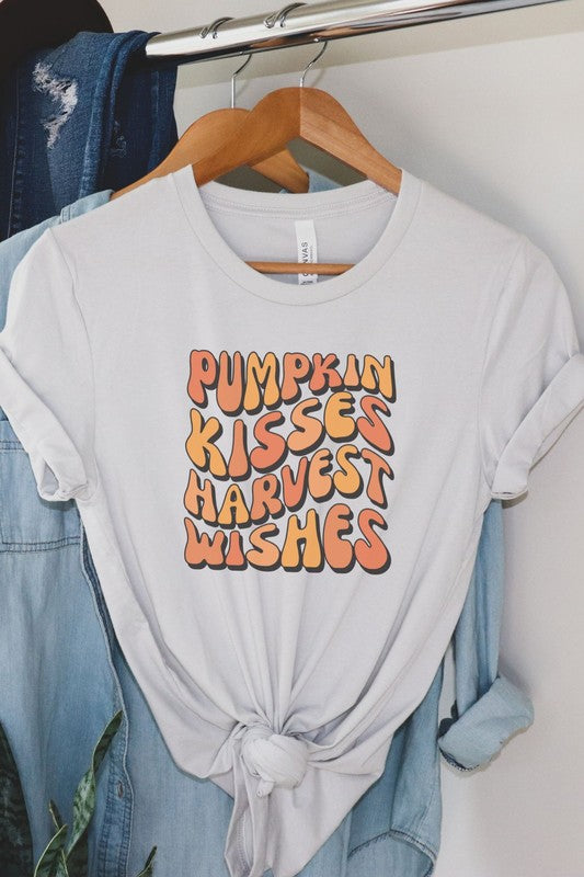 Pumpkin Kisses Harvest Wishes Graphic Tee