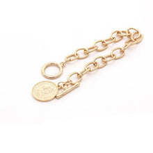 Load image into Gallery viewer, Gold Link with Coin Charm Bracelet for Women