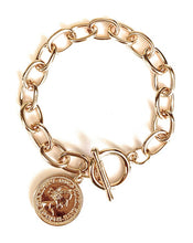 Load image into Gallery viewer, Gold Link with Coin Charm Bracelet for Women