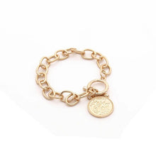 Load image into Gallery viewer, Gold Link with Coin Charm Bracelet for Women