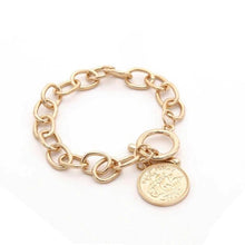 Load image into Gallery viewer, Gold Link with Coin Charm Bracelet for Women