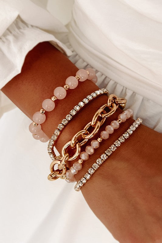 Rhinestone Bracelet Set