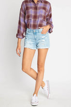 Load image into Gallery viewer, High Rise Fray Hem Destructed Shorts