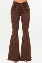 Load image into Gallery viewer, Leopard Print Bell Bottom jean in Brown