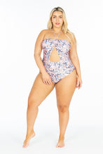 Load image into Gallery viewer, Curvy Size Cut Out Front Halter One Ps Swimsuit