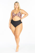 Load image into Gallery viewer, Curvy Size Cut Out Pink Leopard Print Swimsuit