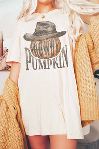 HOWDY PUMPKIN COWBOY GRAPHIC TEE PLUS SIZE