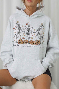 DANCING SKELETON FALL GRAPHIC HOODIE