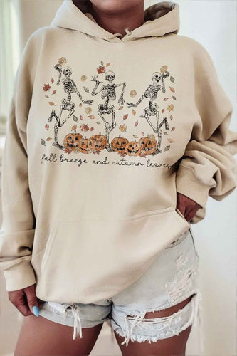 DANCING SKELETON FALL GRAPHIC HOODIE