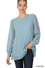 Load image into Gallery viewer, SWISS DOT ROUND NECK BLOUSE