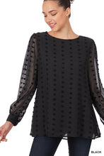 Load image into Gallery viewer, SWISS DOT ROUND NECK BLOUSE