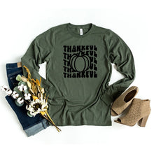 Load image into Gallery viewer, Stacked Thankful Pumpkin Long Sleeve Graphic Tee