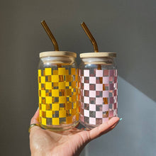 Load image into Gallery viewer, Checkered Glass Cup