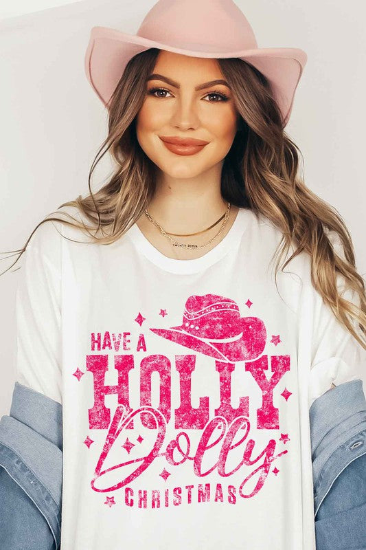 HOLLY DOLLY CHRISTMAS GRAPHIC T SHIRT