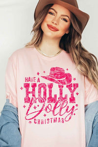 HOLLY DOLLY CHRISTMAS GRAPHIC T SHIRT