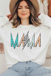 CHECKER LIGHTNING MAMA GRAPHIC SWEATSHIRT