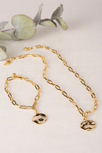 Load image into Gallery viewer, Coin pendant clip chain bracelet and necklace set