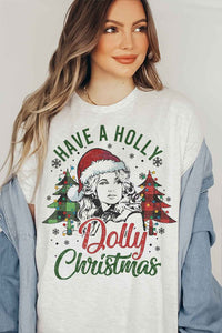 HOLLY DOLLY CHRISTMAS GRAPHIC TEE / T SHIRT