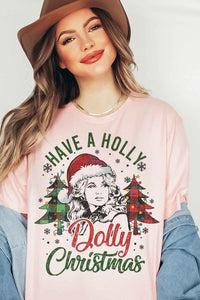 HOLLY DOLLY CHRISTMAS GRAPHIC TEE / T SHIRT