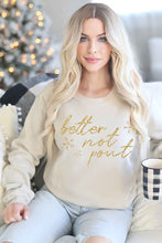 Load image into Gallery viewer, GOLD FOIL CHRISTMAS GRAPHIC SWEATSHIRT