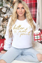 Load image into Gallery viewer, GOLD FOIL CHRISTMAS GRAPHIC SWEATSHIRT