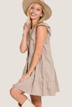 Load image into Gallery viewer, RUFFLED CAP SLEEVE BABYDOLL TIERED MINI DRESS