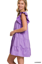 Load image into Gallery viewer, RUFFLED CAP SLEEVE BABYDOLL TIERED MINI DRESS