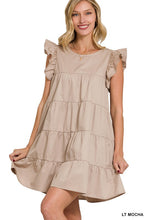 Load image into Gallery viewer, RUFFLED CAP SLEEVE BABYDOLL TIERED MINI DRESS