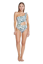 Load image into Gallery viewer, ONE SHOULDER LEAF CUTOUT ONE PIECE SWIMSUIT