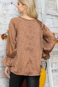 Leopard Long Sleeve Keyhole Top