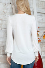 Load image into Gallery viewer, Solid Long Sleeve Top with Sequined Chest Pocket