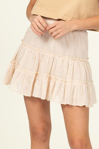 FOREVER CLASSY HIGH WAIST TIERED MINI SKIRT