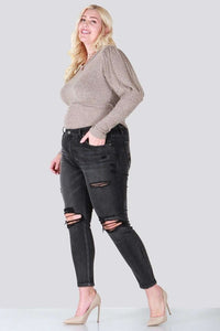 PLUS SIZE SKINNY WITH DESTROY