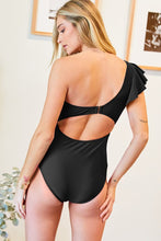 Load image into Gallery viewer, SOLID ONE SHOULDER ONE PIECE SWIMSUIT