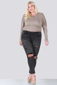 PLUS SIZE SKINNY WITH DESTROY