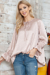 Leopard Long Sleeve Keyhole Top