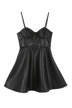 Load image into Gallery viewer, Vegan leather bustier mini dress