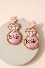 Load image into Gallery viewer, Seed Bead BRIDE Earrings