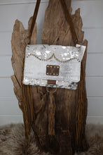 Load image into Gallery viewer, Upcycled Maxine White Tooled Bag