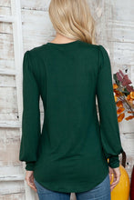 Load image into Gallery viewer, Solid Long Sleeve Top with Sequined Chest Pocket