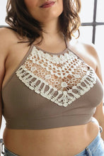 Load image into Gallery viewer, Plus Size Crochet Lace High Neck Bralette