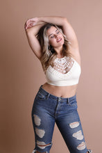 Load image into Gallery viewer, Plus Size Crochet Lace High Neck Bralette